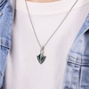 Thumbnail Image 6 of Men's Natural Malachite & Black Spinel Arrowhead Necklace Sterling Silver 24&quot;