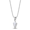 Thumbnail Image 2 of Men's Natural Mother-of-Pearl & White Lab-Created Sapphire Arrowhead Necklace Sterling Silver 24"