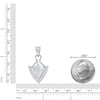Thumbnail Image 5 of Men's Natural Mother-of-Pearl & White Lab-Created Sapphire Arrowhead Necklace Sterling Silver 24"