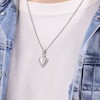 Thumbnail Image 6 of Men's Natural Mother-of-Pearl & White Lab-Created Sapphire Arrowhead Necklace Sterling Silver 24"