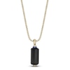 Thumbnail Image 1 of Men's Natural Black Onyx & Blue Lab-Created Sapphire Necklace Yellow Ion-Plated Sterling Silver 24&quot;