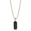 Thumbnail Image 2 of Men's Natural Black Onyx & Blue Lab-Created Sapphire Necklace Yellow Ion-Plated Sterling Silver 24&quot;