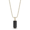 Thumbnail Image 3 of Men's Natural Black Onyx & Blue Lab-Created Sapphire Necklace Yellow Ion-Plated Sterling Silver 24&quot;