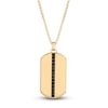 Thumbnail Image 1 of Men's Natural Black Spinel Dog Tag Necklace Yellow Ion-Plated Stainless Steel 24&quot;