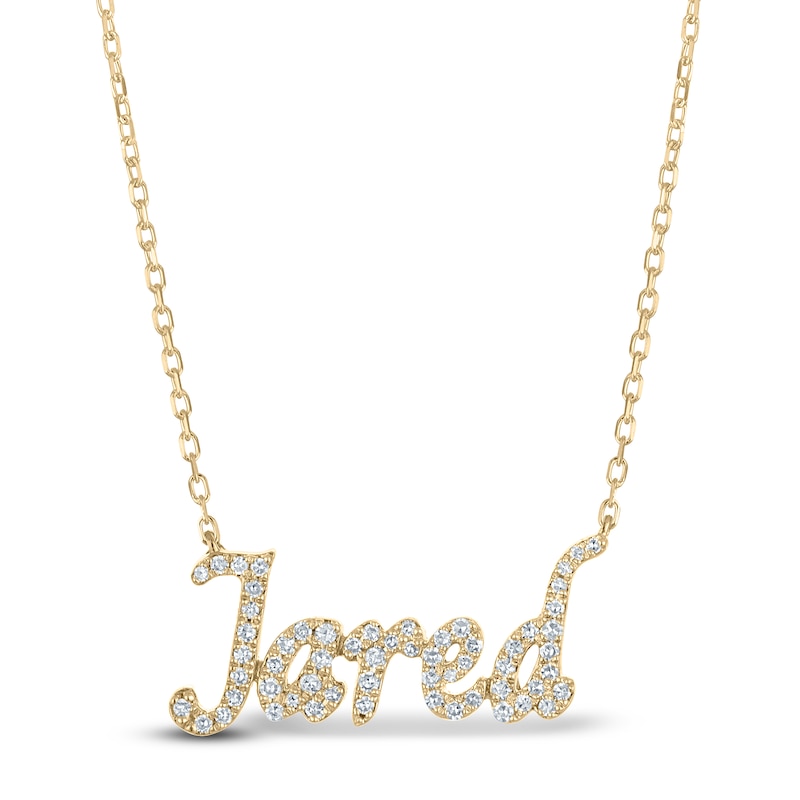 Diamond Name Necklace 1/4 ct tw 14K Yellow Gold 18"