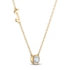 Thumbnail Image 1 of Diamond Bezel-Set Solitaire & Initial Necklace 1/4 ct tw 14K Yellow Gold 18"