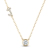 Thumbnail Image 1 of Diamond Bezel-Set Solitaire & Initial Necklace 1/3 ct tw 14K Yellow Gold 18&quot;