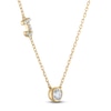 Thumbnail Image 2 of Diamond Bezel-Set Solitaire & Initial Necklace 1/3 ct tw 14K Yellow Gold 18&quot;