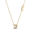 Thumbnail Image 3 of Diamond Bezel-Set Solitaire & Initial Necklace 1/3 ct tw 14K Yellow Gold 18&quot;