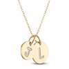 Thumbnail Image 1 of Diamond Initial 2 Disc Necklace 1/20 ct tw 14K Yellow Gold 18"