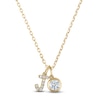 Thumbnail Image 0 of Diamond Bezel-Set Solitaire & Initial Charm Necklace 1/3 ct tw 14K Yellow Gold 18"