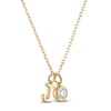 Thumbnail Image 1 of Diamond Bezel-Set Solitaire & Initial Charm Necklace 1/4 ct tw 14K Yellow Gold 18"