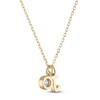 Thumbnail Image 2 of Diamond Bezel-Set Solitaire & Initial Charm Necklace 1/4 ct tw 14K Yellow Gold 18"