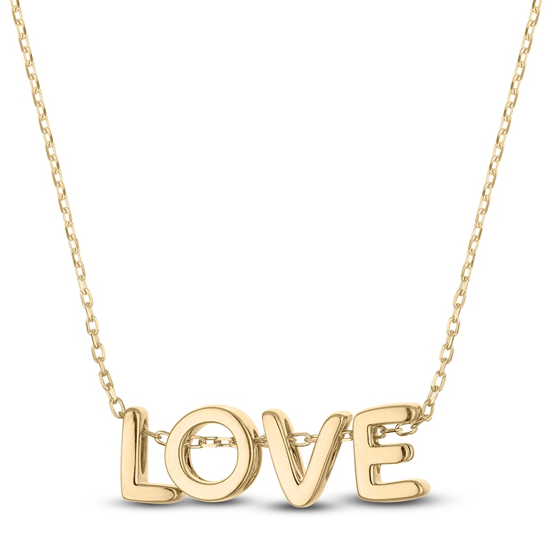 Main Image 1 of Letters Necklace 14K Yellow Gold 18&quot;