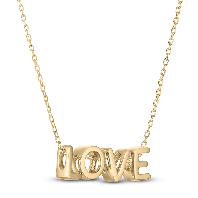 Main Image 2 of Letters Necklace 14K Yellow Gold 18&quot;