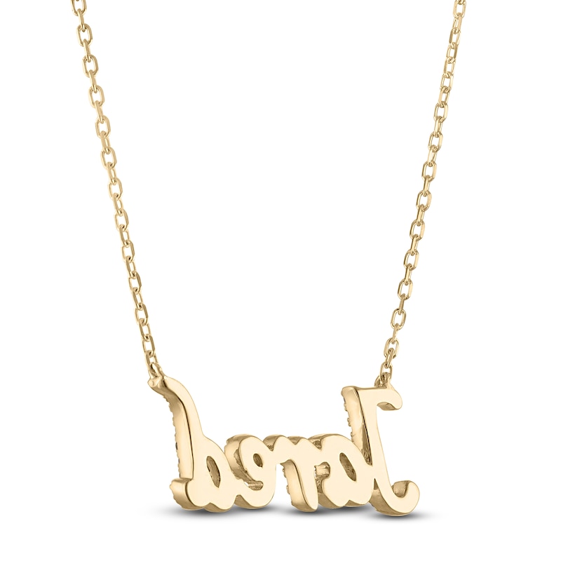 Main Image 3 of Letters Necklace 14K Yellow Gold 18&quot;