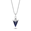 Thumbnail Image 1 of Men's Natural Sodalite Arrowhead Necklace Sterling Silver 24&quot;