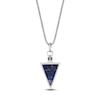 Thumbnail Image 3 of Men's Natural Sodalite Arrowhead Necklace Sterling Silver 24&quot;