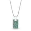 Thumbnail Image 0 of Men's Lab-Created Emerald Dog Tag Necklace Sterling Silver 24"