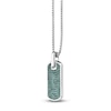 Thumbnail Image 1 of Men's Lab-Created Emerald Dog Tag Necklace Sterling Silver 24"