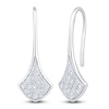 Thumbnail Image 1 of Diamond Pavé-Set Shield Drop Earrings 3/8 ct tw 14K White Gold