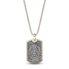 Thumbnail Image 1 of Black Diamond Accent Sculpted Lion Dog Tag Necklace 14K Yellow Gold-Plated Sterling Silver