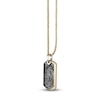 Thumbnail Image 2 of Black Diamond Accent Sculpted Lion Dog Tag Necklace 14K Yellow Gold-Plated Sterling Silver