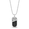 Thumbnail Image 3 of Men's Natural Black Onyx, Natural Black Mother-of-Pearl & White Lab-Created Sapphire Necklace Sterling Silver 24&quot;