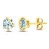 Thumbnail Image 1 of Cushion-Cut Natural Sky Blue Topaz & Diamond Accent Stud Earrings 14K Yellow Gold