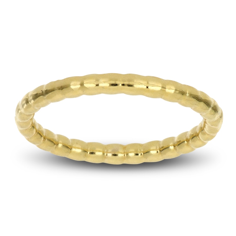 Main Image 1 of Italia D'Oro Stacking Textured Ring 14K Yellow Gold