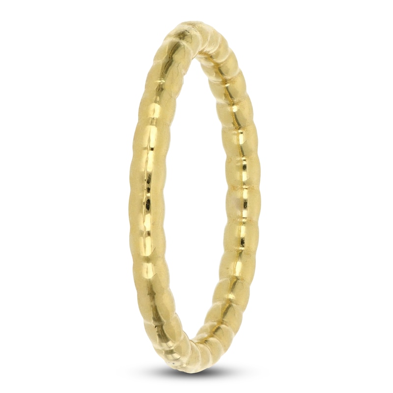 Main Image 2 of Italia D'Oro Stacking Textured Ring 14K Yellow Gold