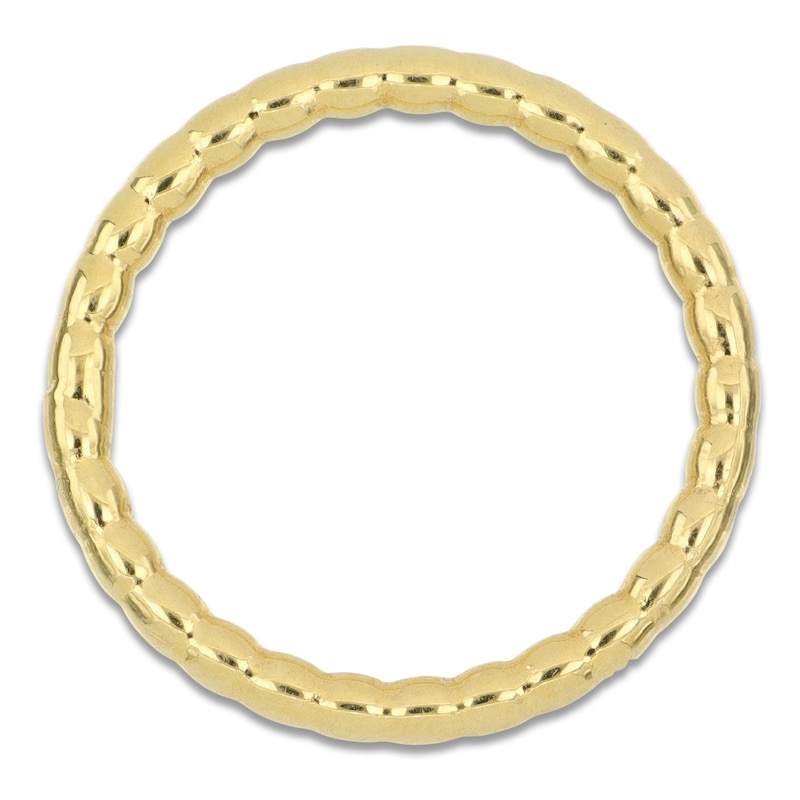 Main Image 3 of Italia D'Oro Stacking Textured Ring 14K Yellow Gold