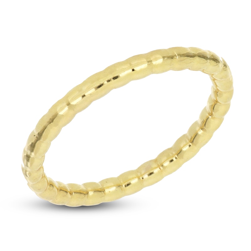 Main Image 4 of Italia D'Oro Stacking Textured Ring 14K Yellow Gold