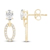 Thumbnail Image 1 of Oval-Cut Lab-Created Diamond Doorknocker Earrings 2 ct tw 14K Yellow Gold