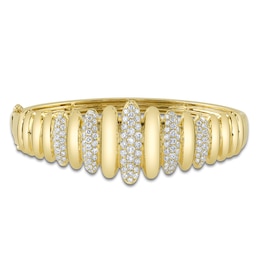 Shy Creation Diamond Graduated Oval Bangle Bracelet 2-1/8 ct tw 14K Yellow Gold SC22009231ZS