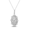 Thumbnail Image 2 of Marigold Birth Flower Diamond Necklace 1/4 ct tw Sterling Silver 18&quot;