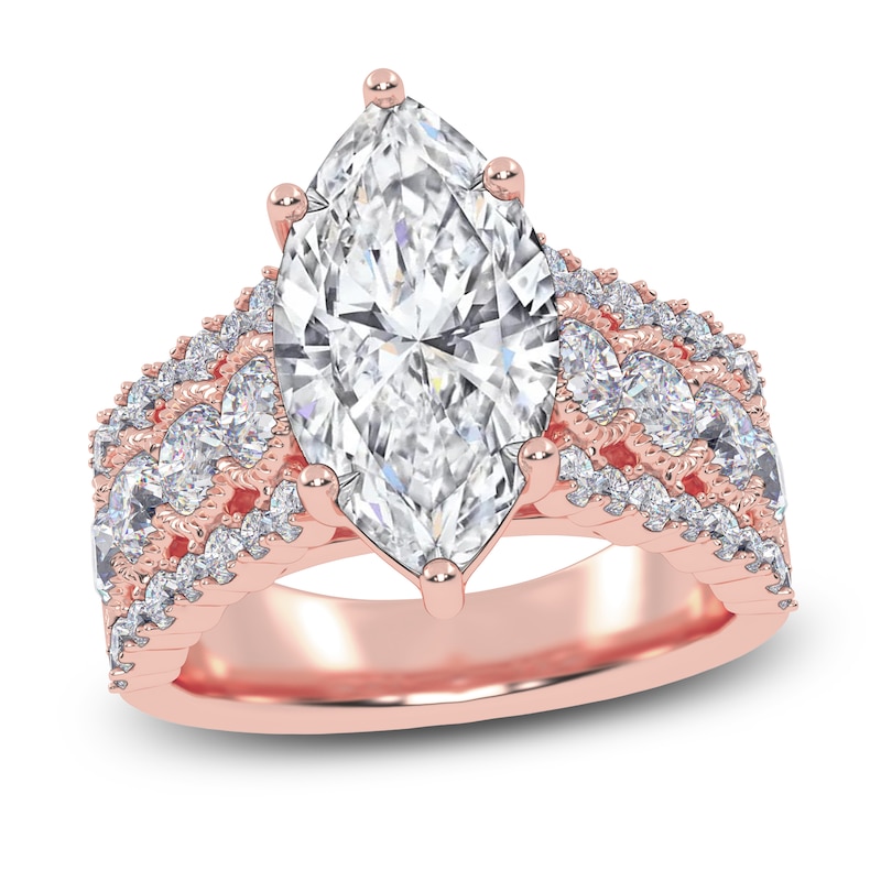 Main Image 1 of Marquise-Cut Created By Jared Studio Lab-Created Diamond Engagement Ring 4-3/4 ct tw 14K Rose Gold