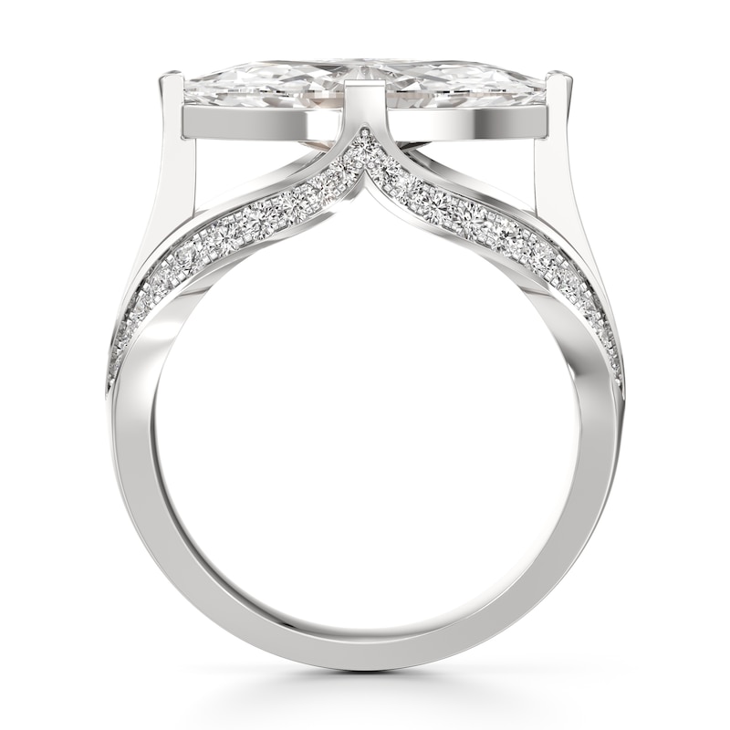 Main Image 2 of J'Lure Lab-Created Diamond Moval Old-Cut Engagement Ring 3-1/2 ct tw 18K White Gold