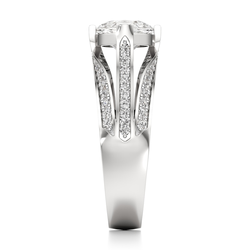 Main Image 3 of J'Lure Lab-Created Diamond Moval Old-Cut Engagement Ring 3-1/2 ct tw 18K White Gold