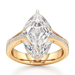 J'Lure Lozenge Step-Cut Lab-Created Diamond Engagement Ring 4-3/4 ct tw 18K Yellow Gold