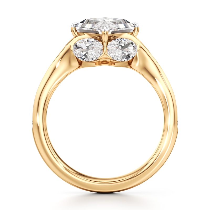 Main Image 2 of J'Lure Lozenge Step-Cut Lab-Created Diamond Engagement Ring 4-3/4 ct tw 18K Yellow Gold