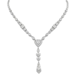 J'Lure Multi-Shape Lab-Created Diamond Y-Drop Necklace 16-1/2 ct tw 14K White Gold 16&quot;