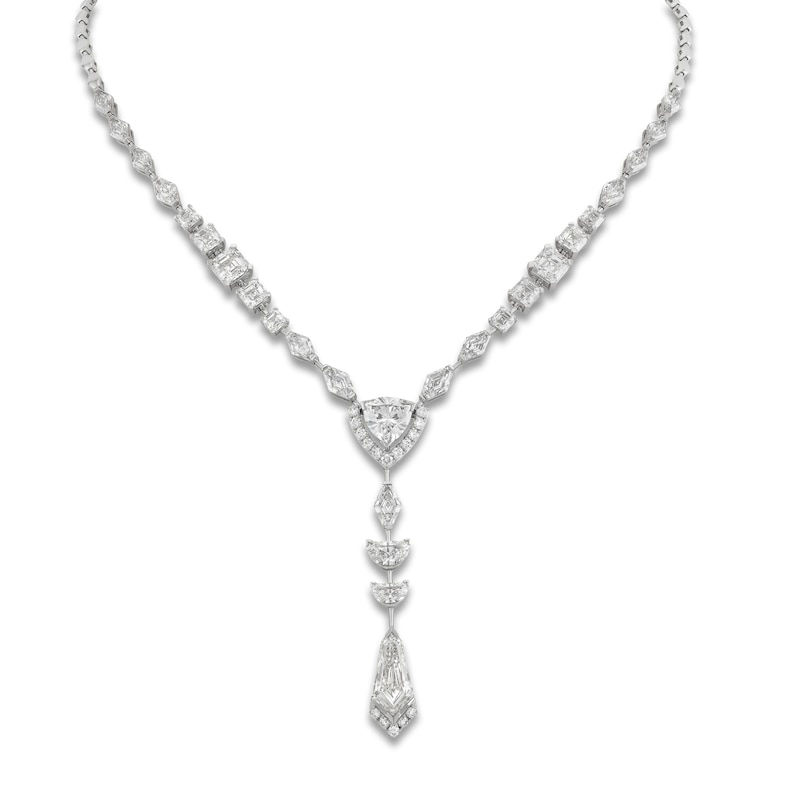 Main Image 1 of J'Lure Multi-Shape Lab-Created Diamond Y-Drop Necklace 16-1/2 ct tw 14K White Gold 16&quot;