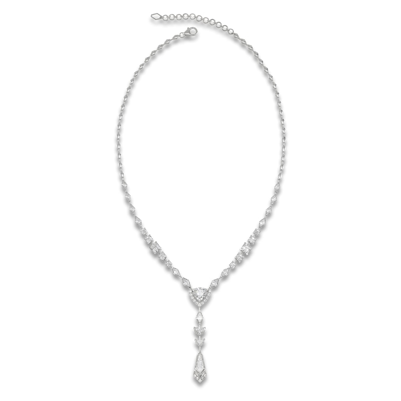 Main Image 2 of J'Lure Multi-Shape Lab-Created Diamond Y-Drop Necklace 16-1/2 ct tw 14K White Gold 16&quot;