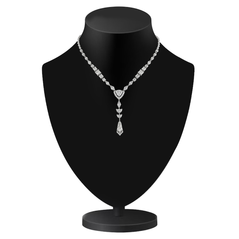 Main Image 3 of J'Lure Multi-Shape Lab-Created Diamond Y-Drop Necklace 16-1/2 ct tw 14K White Gold 16&quot;