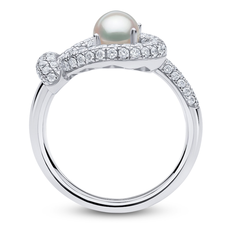 Main Image 2 of Yoko London Cultured Pearl & Diamond Ring 5/8 ct tw 18K White Gold