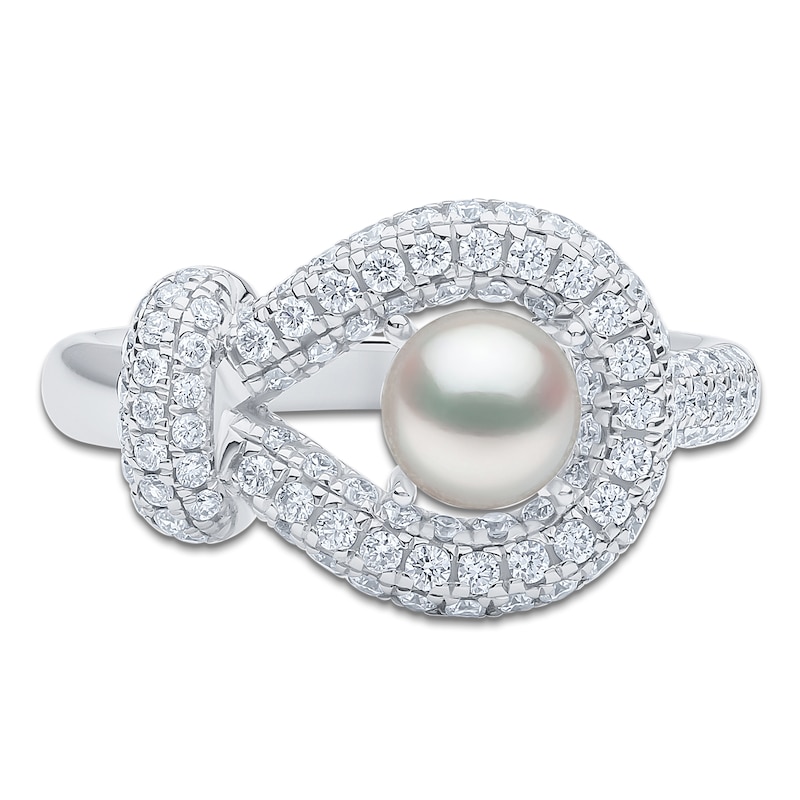 Main Image 3 of Yoko London Cultured Pearl & Diamond Ring 5/8 ct tw 18K White Gold