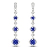 Thumbnail Image 1 of Blue Lab-Created Sapphire & Diamond Drop Earrings 1/20 ct tw Sterling Silver