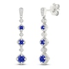 Thumbnail Image 2 of Blue Lab-Created Sapphire & Diamond Drop Earrings 1/20 ct tw Sterling Silver