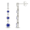 Thumbnail Image 3 of Blue Lab-Created Sapphire & Diamond Drop Earrings 1/20 ct tw Sterling Silver